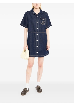 SPORT b. by agnès b. logo-embroidered denim shirt dress - Blue