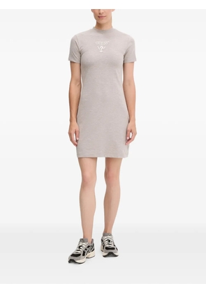 GUESS USA logo-embroidered short-sleeve dress - Neutrals