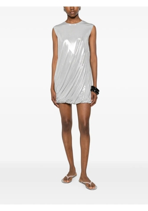 Norma Kamali metallic draped mini dress - Silver
