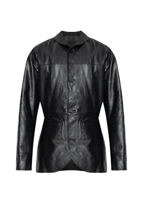 Jacquemus The Gardian leather button-up jacket - Black