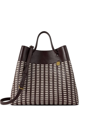 Mulberry Ebony & Eggshell woven-design leather tote bag - Brown