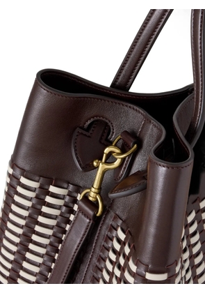 Mulberry Ebony & Eggshell woven-design leather tote bag - Brown