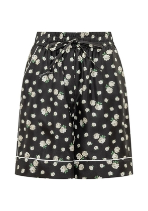 Dolce & Gabbana floral-print silk shorts - Black