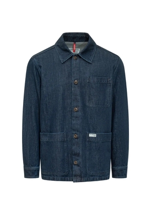 Fay logo-patch overshirt - Blue