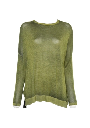 Avant Toi fine-knit side-slit sweater - Green