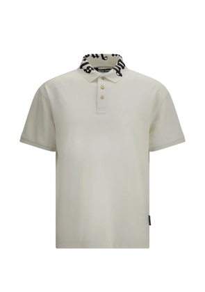 Palm Angels logo-collar cotton polo shirt - Neutrals