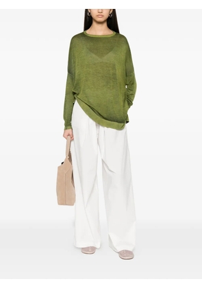 Avant Toi fine-knit side-slit sweater - Green
