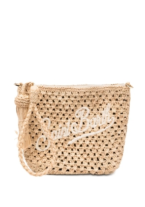 MC2 Saint Barth mini logo-embroidered clutch bag - Neutrals