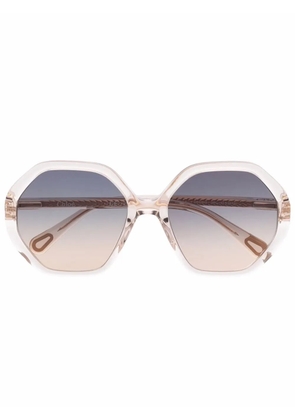Chloé Eyewear Esther oversized-frame sunglasses - Neutrals