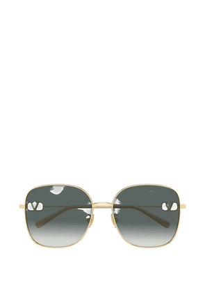 VALENTINO GARAVANI EYEWEAR VLogo geometric-frame sunglasses - Gold