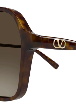 VALENTINO GARAVANI EYEWEAR V-logo oversized sunglasses - Brown