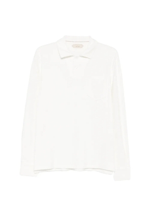 Aurélien Terry long-sleeve chest-pocket polo shirt - White