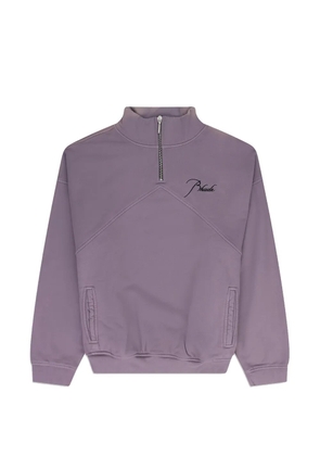 RHUDE logo-embroidered quarter-zip sweatshirt - Purple
