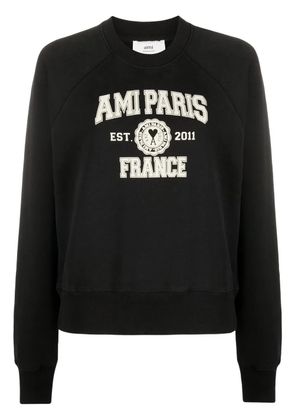 AMI Paris logo-print organic-cotton sweatshirt - Black