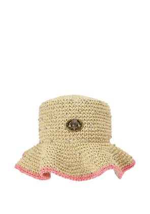 Kurt Geiger London crystal-embellished bucket hat - Neutrals