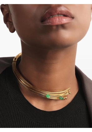 FENOMENA Geo emerald choker necklace - Gold
