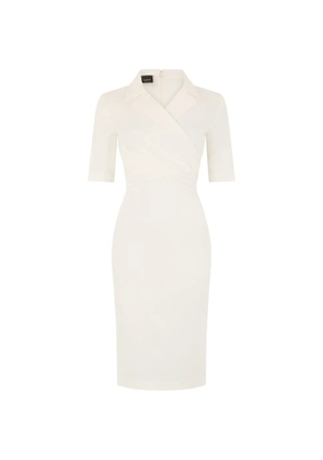 PINKO wrap-style notched-lapels midi dress - White