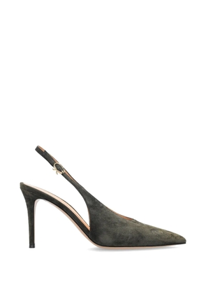Gianvito Rossi Robbie suede slingback pumps - Green