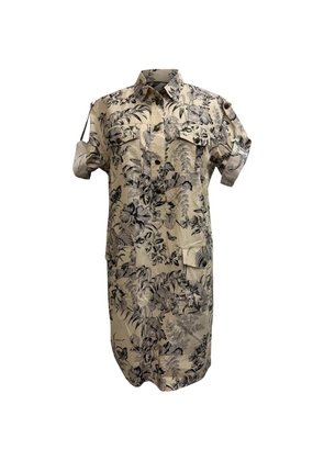 Etro Vintage Leaf-print shirt dress - Neutrals