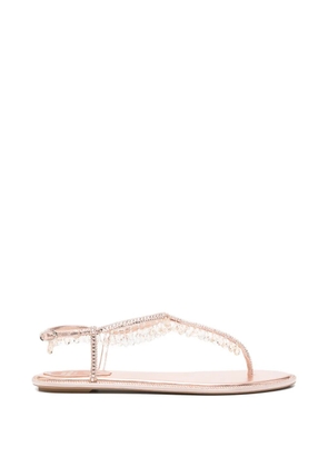 René Caovilla Chandelier crystal-embellished slingback sandals - Pink