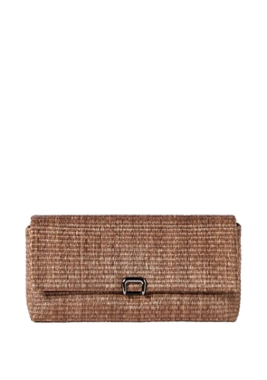 Brunello Cucinelli sartorial clutch bag in techno cotton raffia - Brown