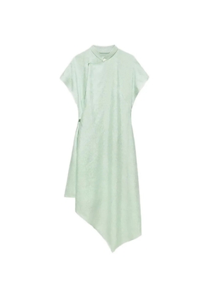 Shanghai Tang Tang jacquard asymmetric dress - Green