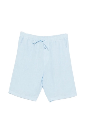 120% Lino drawstring-waist linen shorts - Blue