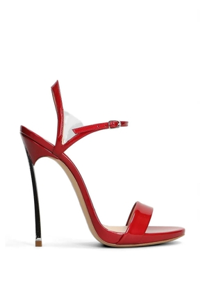 Casadei 80mm Samurai patent-finish heeled sandals - Red