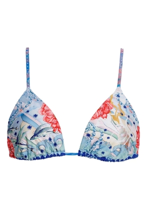 Agua Bendita Lolita rhinestone lolita bikini top - Blue