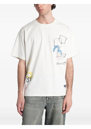 EVISU graffiti-print t-shirt - Neutrals