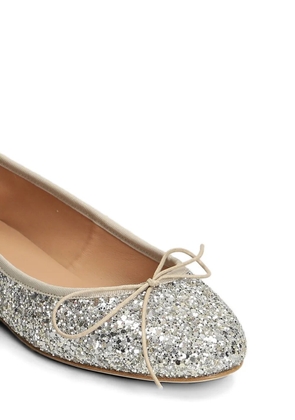 anniel glitter-embellished bow ballet flats - Silver