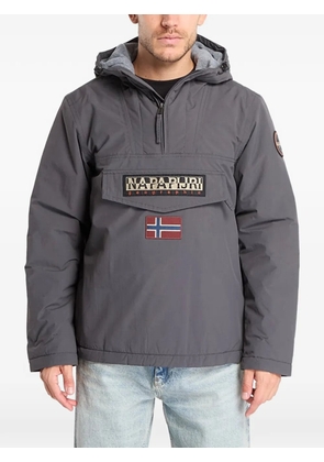 Napapijri logo-patch hooded jacket - Grey