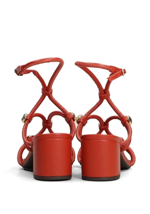 Arezzo 60mm crystal-embellished heeled sandals - Orange