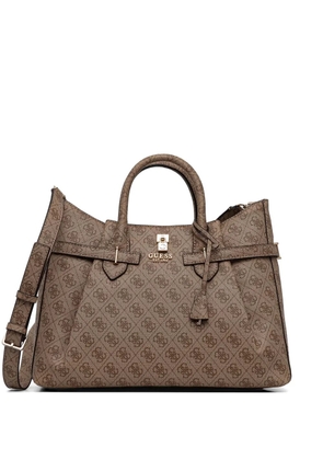 GUESS USA Yesba monogram-print padlock-detail tote bag - Brown