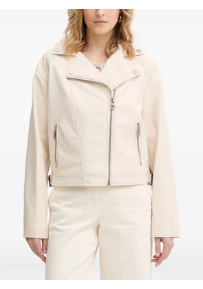 GUESS USA Nada quilted-panel biker jacket - Neutrals