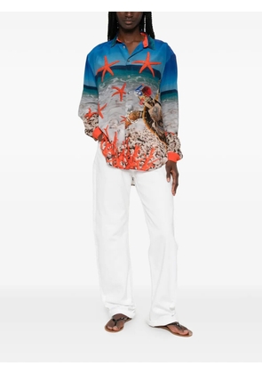 The Artistylist graphic-print silk shirt - Blue