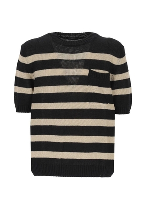 Hosio striped short-sleeve T-shirt - Black