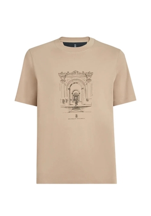 Brunello Cucinelli cotton interlock crew-neck T-shirt with print - Neutrals
