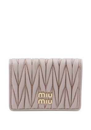 Miu Miu Matelassé leather wallet - Neutrals