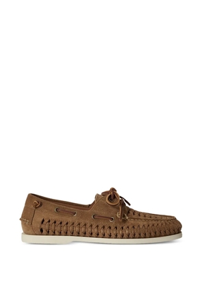 Polo Ralph Lauren woven leather loafers - Brown