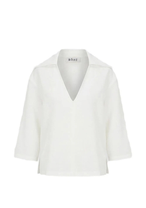 Róhe wingtip-collar top - White
