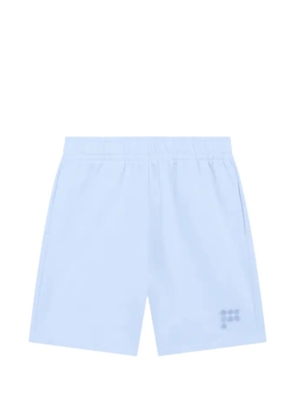 Pangaia logo-patch cotton shorts - Blue