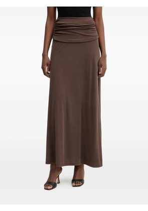 GUESS USA Milena gathered-detail midi skirt - Brown