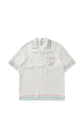 Casablanca graphic-print silk shirt - White