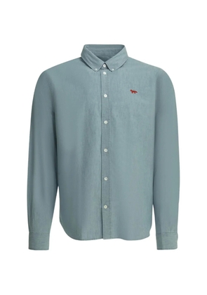 Maison Kitsuné pocket embroidered shirt - Blue