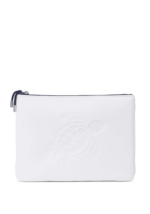 Vilebrequin Pool embossed-turtle clutch bag - White