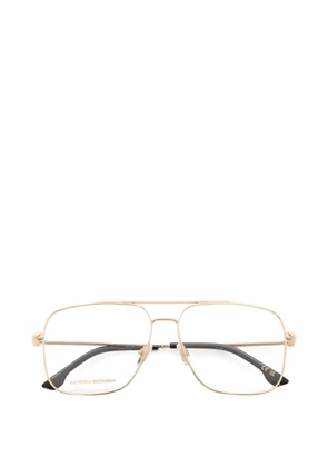 Victoria Beckham double-bridge square-frame glasses - Gold