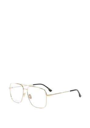 Victoria Beckham double-bridge square-frame glasses - Gold