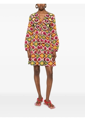 CONNOR&BLAKE sequin-embellished geometric-print mini dress - Yellow