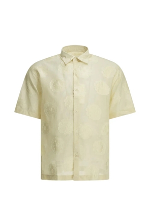 NN07 floral-embroidered short-sleeve shirt - Neutrals